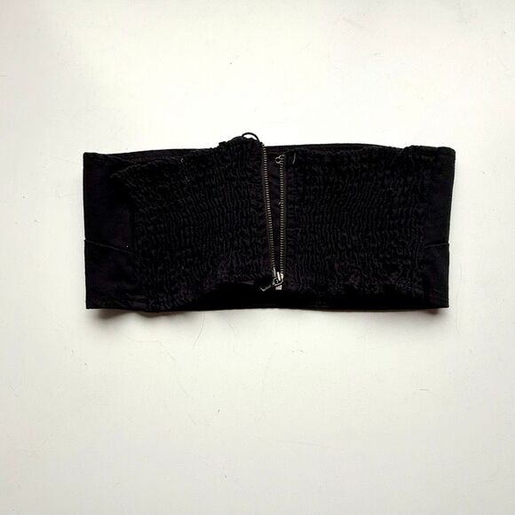 NWT WeWoreWhat black strapless bandeau top Size M - Picture 3 of 6